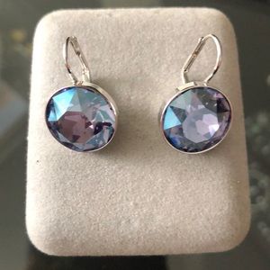 Swarovski Crystal Purple Drop Earrings